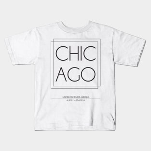 Chicago City Minimal Typography 2 Kids T-Shirt